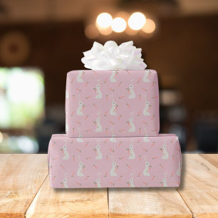 Papel De Regalo Conejito de Pascua adorable y patrón de zanahoria