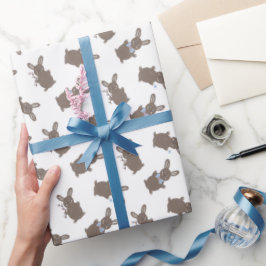 Papel De Regalo Conejito de Pascua con flores bebé niño