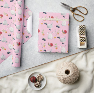 Papel De Regalo Conejito de Pascua Patrón de Arte Acuarela Adorabl