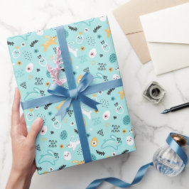 Papel De Regalo Conejito de Pascua Patrón Kawaii Conejos Huevos Li