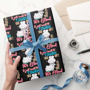 Papel De Regalo Conejito Divertido y Lindo Solo Quiero Tocar Tu Tr