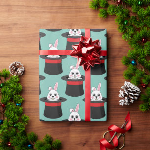 Papel De Regalo Conejito en el patrón Gorra del asistente