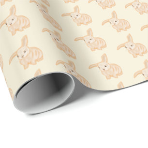 Papel De Regalo Conejito marrón lindo - transparente sobre beige.