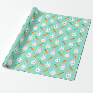 Papel De Regalo Conejito y zanahorias lindos de pascua en modelo