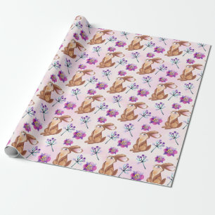Papel De Regalo Conejitos Acuarela Lindos