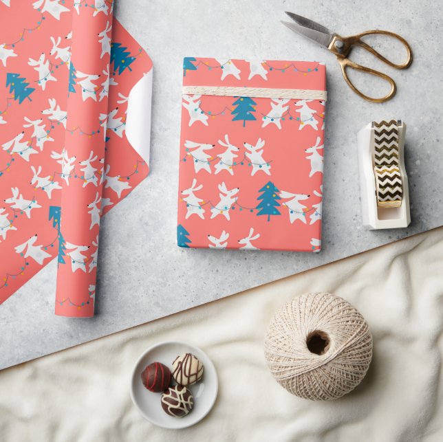 Papel De Regalo Conejitos adorables de Navidad (Artesanía)