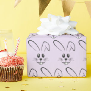 Papel De Regalo Conejitos En Púrpura