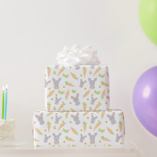 Papel De Regalo Conejitos y Zanahorias Regalo de Pascua