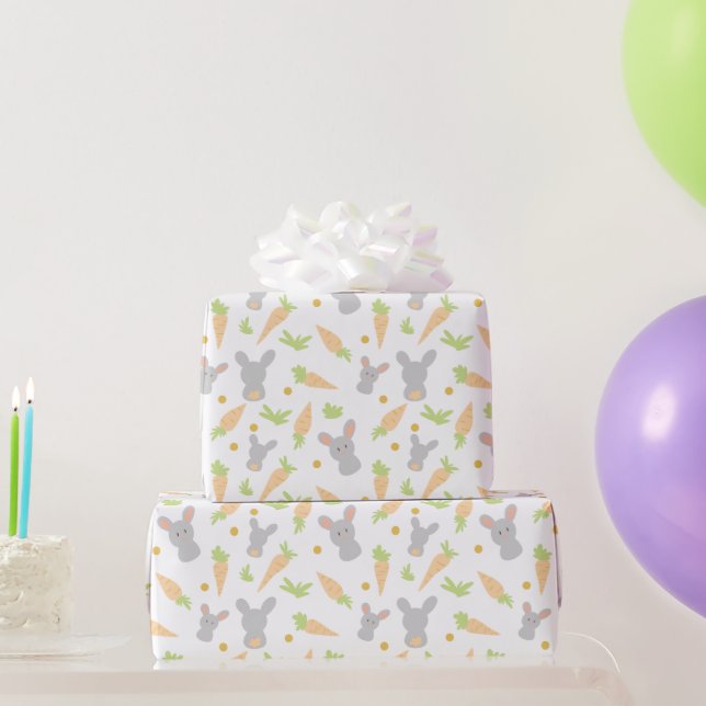 Papel De Regalo Conejitos y Zanahorias Regalo de Pascua (Regalos de fiesta)