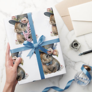 Papel De Regalo Conejo Adorable de Acuarela