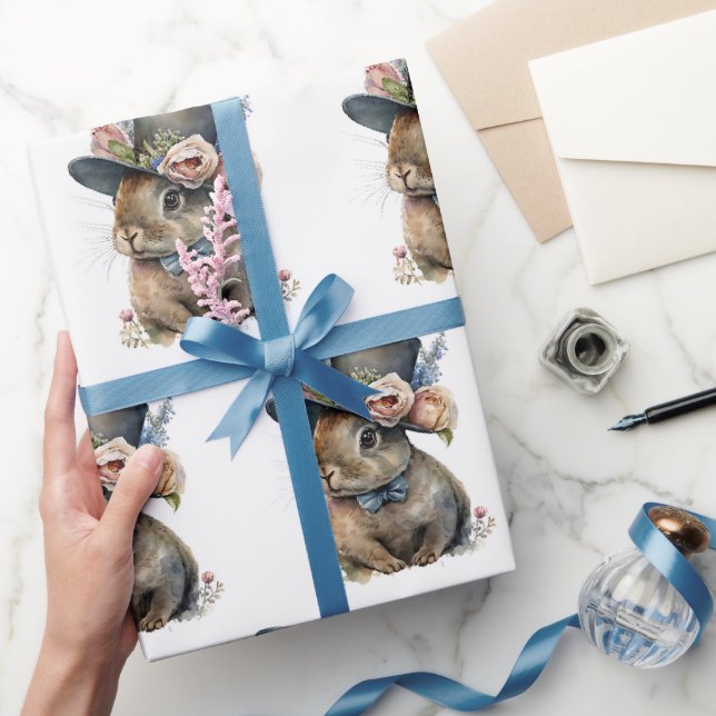 Papel De Regalo Conejo Adorable de Acuarela (Regalar)