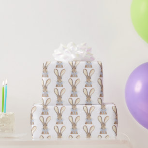 Papel De Regalo Conejo Baby Shower Boy Bebe Azul Preppy