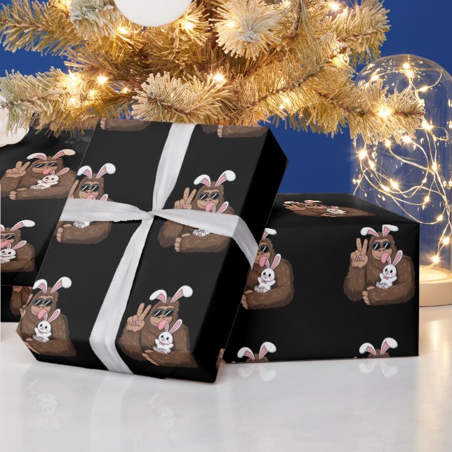 Papel De Regalo Conejo Bigfoot Bunny Divertido Día de Pascua Sasqu (Vacaciones)