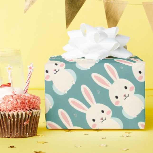 Papel De Regalo Conejo blanco (Fiesta de cumpleaños )