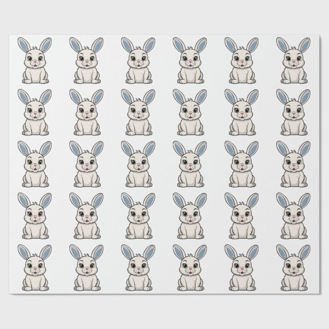 Papel De Regalo Conejo Blanco (Superficie plana)