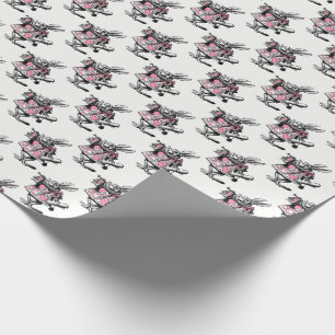 Papel De Regalo Conejo Blanco Trompetista Alice Adv Wonderland Ros