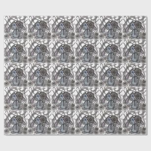 Papel De Regalo Conejo Bunny Zen Doodle Embalaje P