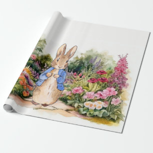 Papel De Regalo Conejo clásico con chaqueta azul