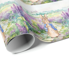Papel De Regalo Conejo clásico con chaqueta azul