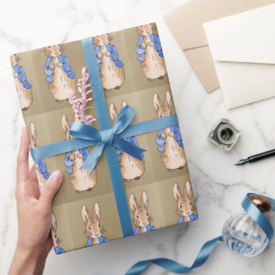 Papel De Regalo Conejo clásico con chaqueta azul