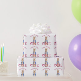Papel De Regalo Conejo clásico con chaqueta azul