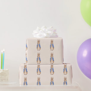 Papel De Regalo Conejo clásico con chaqueta azul