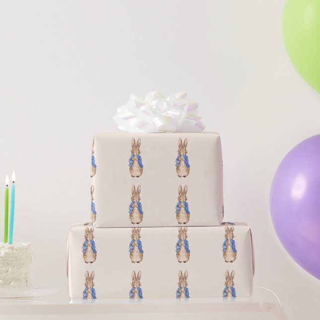 Papel De Regalo Conejo clásico con chaqueta azul (Regalos de fiesta)