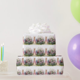 Papel De Regalo Conejo clásico con chaqueta azul