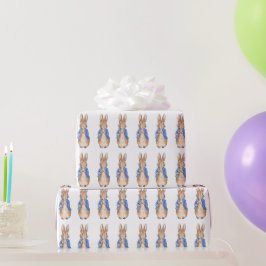 Papel De Regalo Conejo clásico con chaqueta azul