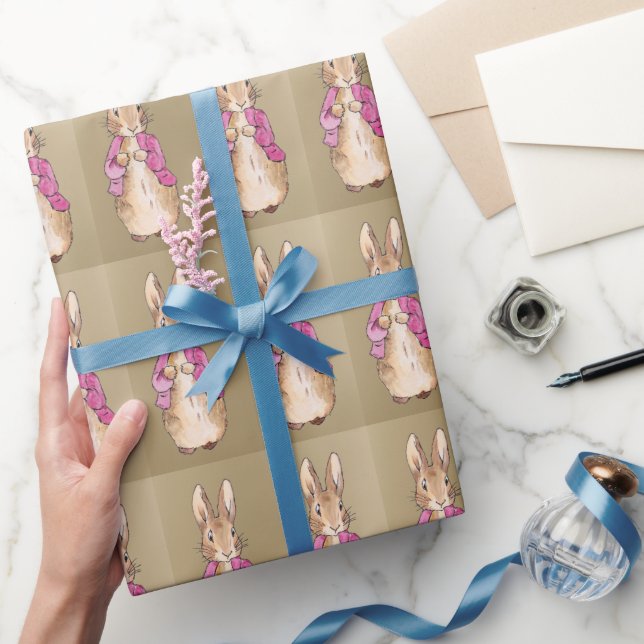 Papel De Regalo Conejo clásico con chaqueta rosa (Regalar)