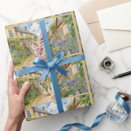 Papel De Regalo Conejo clásico en pueblo inglés rural
