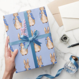 Papel De Regalo Conejo clásico que lleva una chaqueta azul