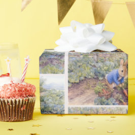 Papel De Regalo Conejo Clásico Recolectando Zanahorias