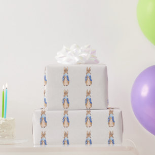 Papel De Regalo Conejo clásico soplando un chicle azul