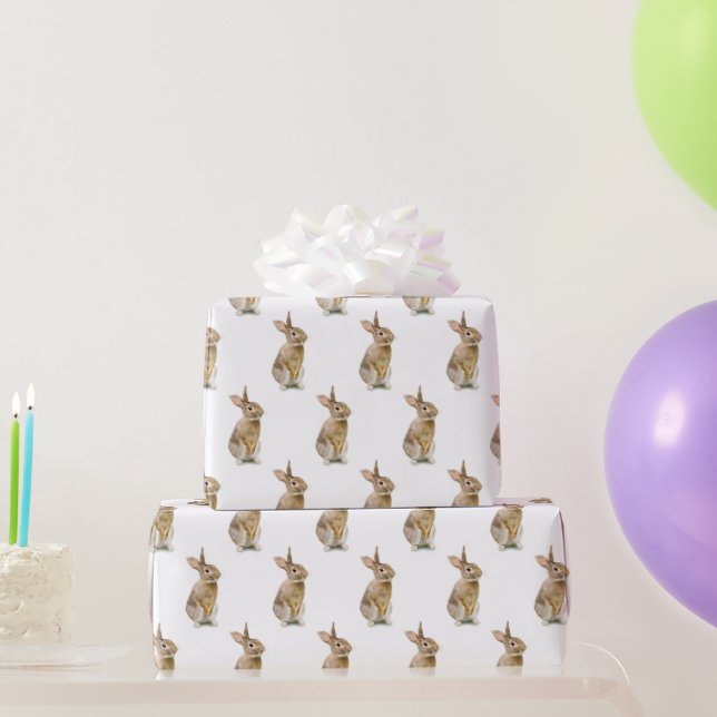 Papel De Regalo Conejo Conejo Conejo Conejo Cutáneo En Blanco (Regalos de fiesta)