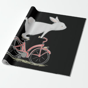 Papel De Regalo Conejo Conejo De Conejo En Bicicleta