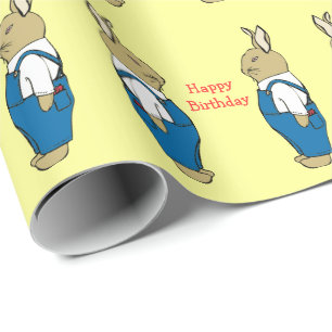 Papel De Regalo Conejo de conejito lindo en cumpleaños de los