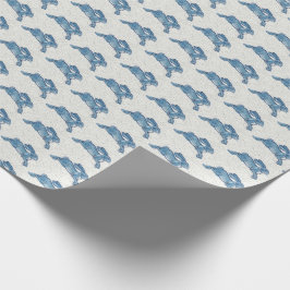 Papel De Regalo Conejo de conejo blanco azul Delft Hare Vintage De