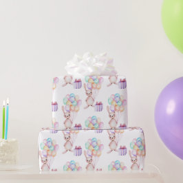 Papel De Regalo Conejo de conejo de conejo de globos flotantes en 