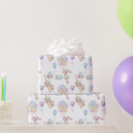Papel De Regalo Conejo de conejo de globos flotantes en pasteles e