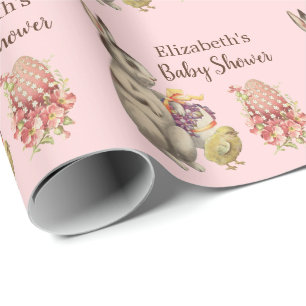 Papel De Regalo Conejo de conejo de pascua y Baby Shower rosa de p