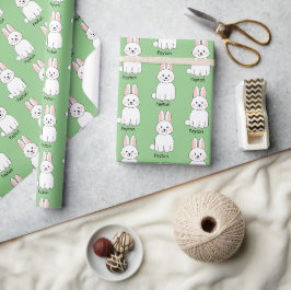 Papel De Regalo Conejo de conejo lindo Añadir un nombre envolver p