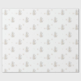 Papel De Regalo Conejo de invierno con Florals de invierno