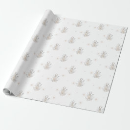 Papel De Regalo Conejo de invierno con Florals de invierno