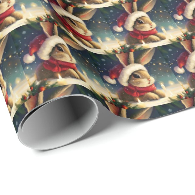 Papel De Regalo Conejo de Navidad 4 (Esquina del rollo)
