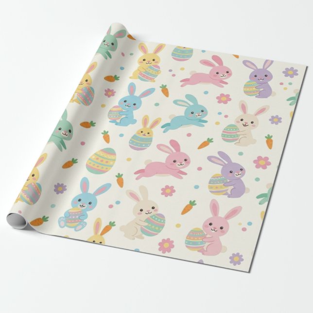Papel De Regalo Conejo de Pascua (Desenrollado)
