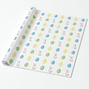 Papel De Regalo Conejo de Pascua, Chick y Huevos de Pascua