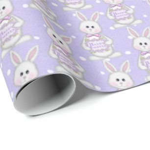 Papel De Regalo Conejo de Pascua con puntos de Polka
