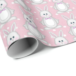 Papel De Regalo Conejo de Pascua con puntos de Polka