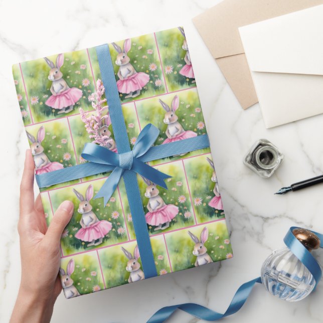 Papel De Regalo Conejo de Pascua con tutú rosa (Regalar)
